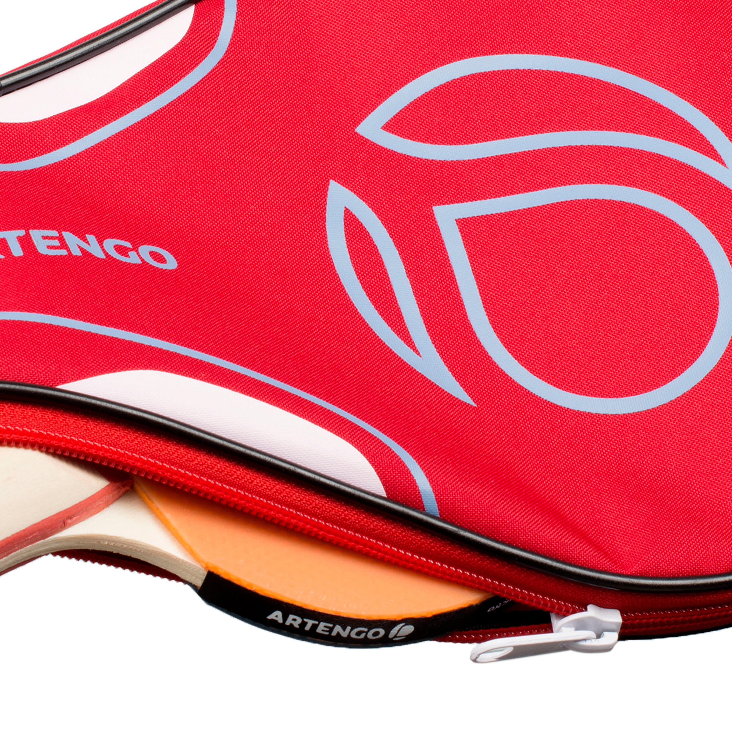 FC 700 Table Tennis Bat Cover - Red and Grey 3/10