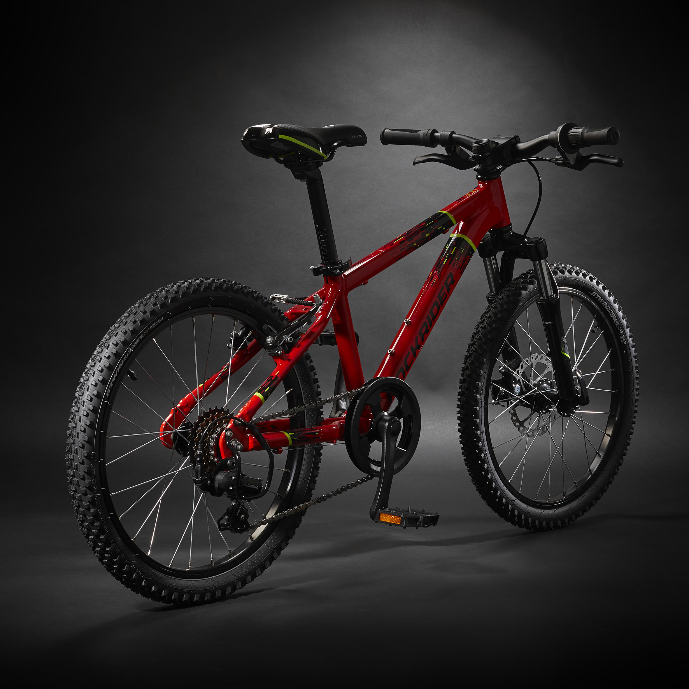 Kids' 20-inch lightweight aluminium mountain bike, red 3/20