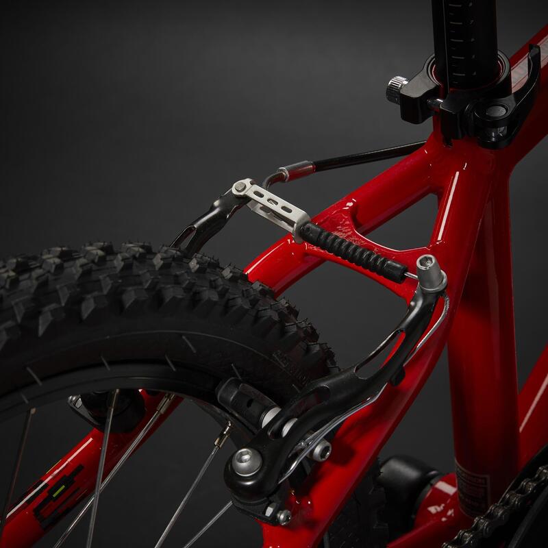 Kids' 20-inch lightweight aluminium mountain bike, red