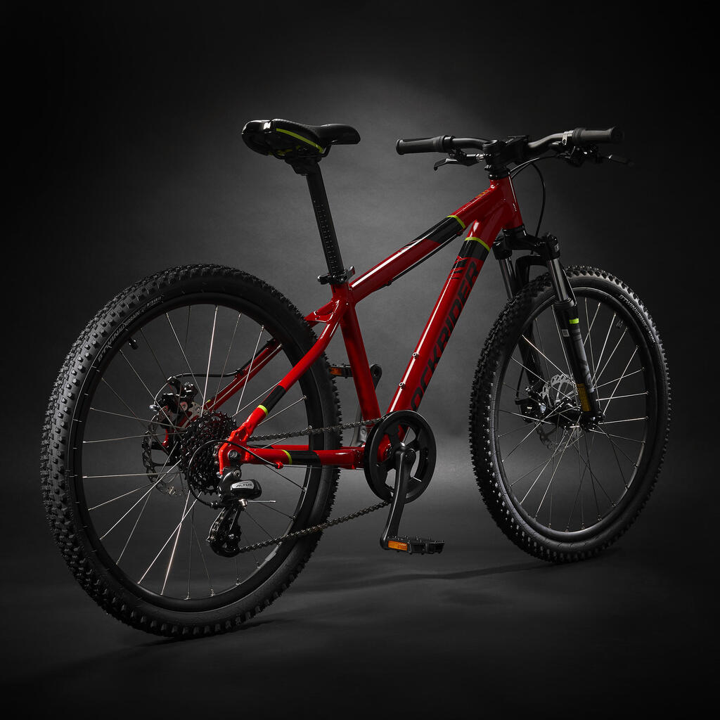 Horský bicykel ROCKRIDER ST 900 24-palcový pre deti od 9 do 12 rokov červený