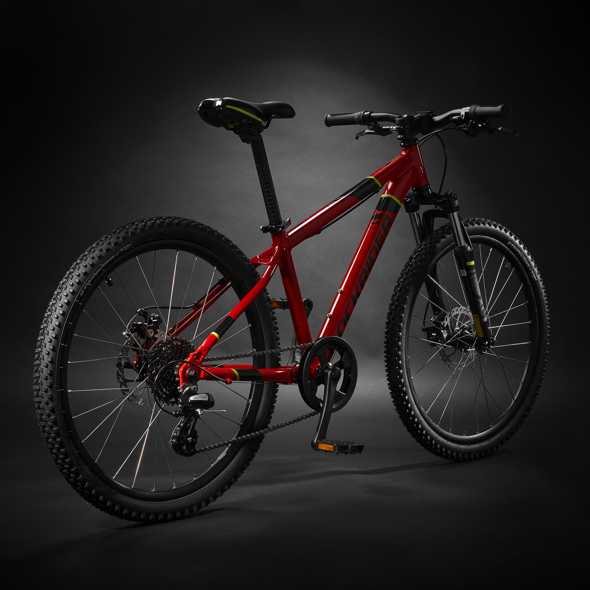 Kids' 24-inch lightweight aluminium mountain bike, red 3/23
