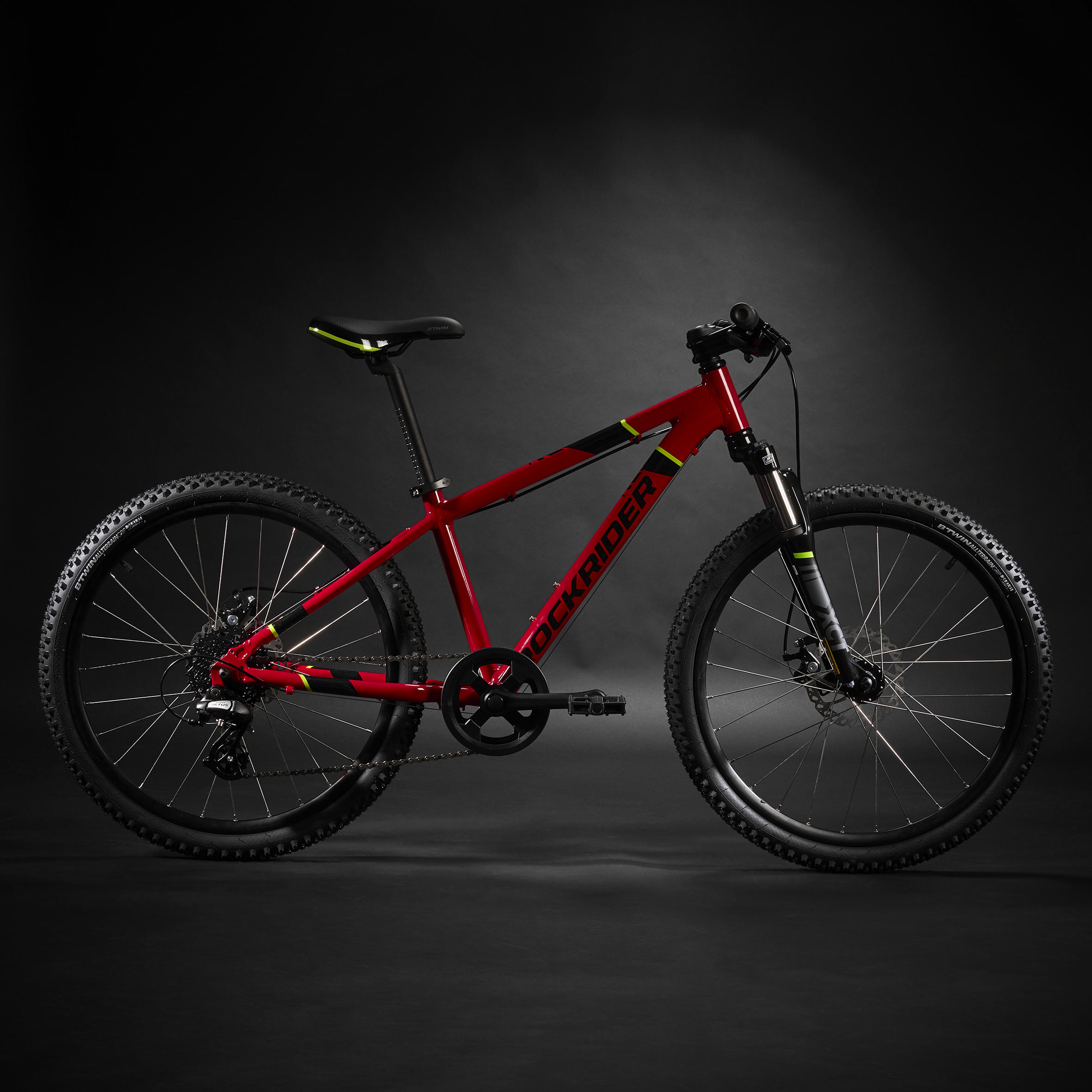 Kids' 24-inch lightweight aluminium mountain bike, red 22/23