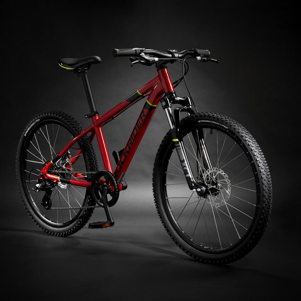 Horský bicykel ROCKRIDER ST 900 24-palcový pre deti od 9 do 12 rokov červený