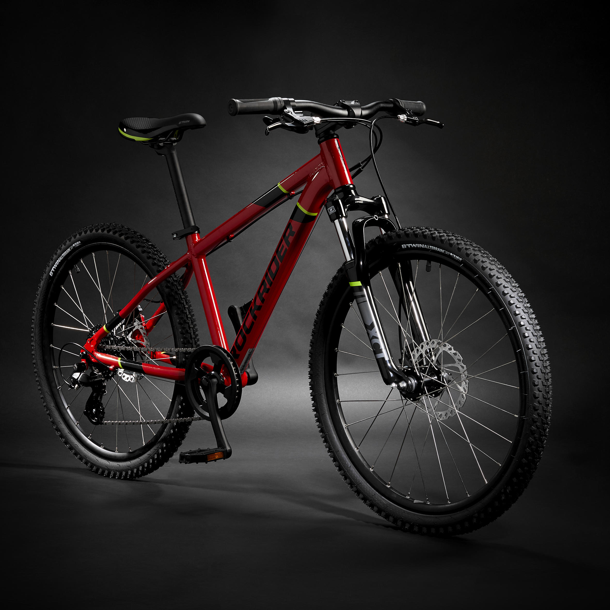 Kids' 24-inch lightweight aluminium mountain bike, red 2/23