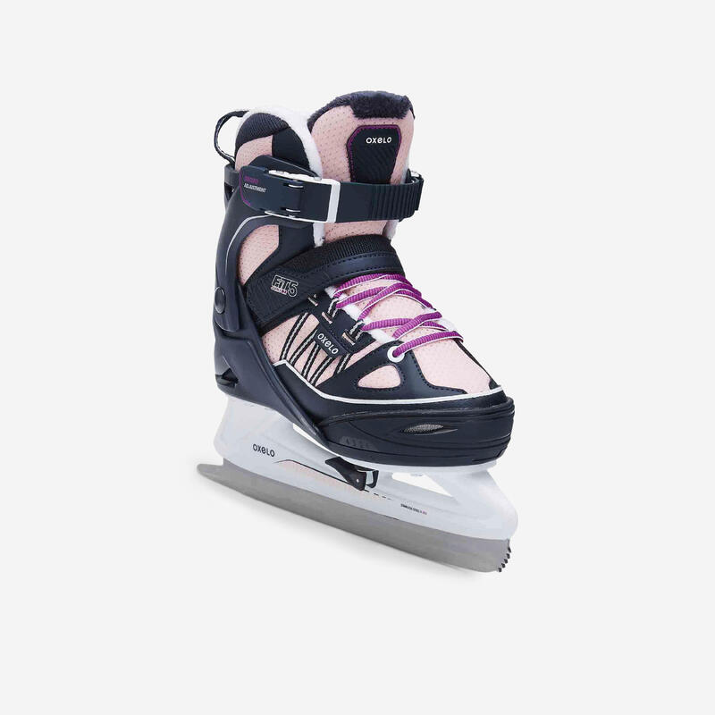 Schaatsen voor kinderen Fit 500 blauw/roze | Verstelbaar