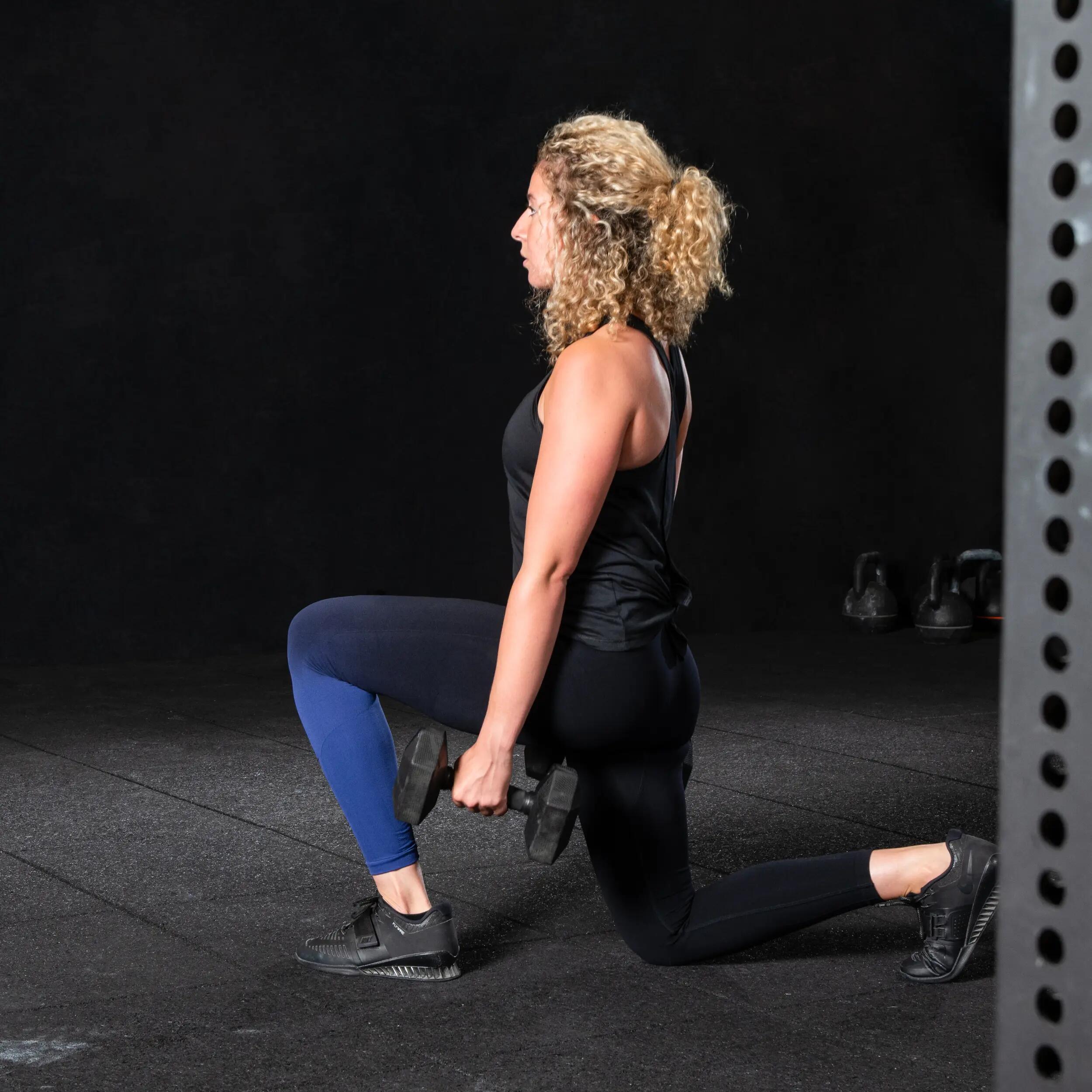 Women's Cross Training Leggings - Black/Dark Blue 8/9