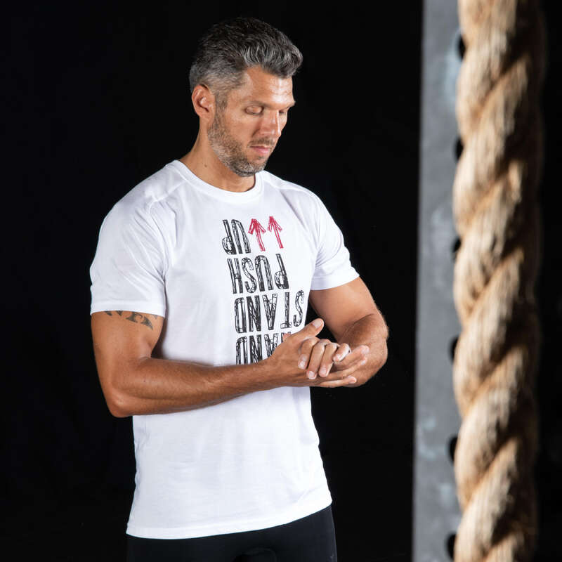 CROSS-TRAINING APPAREL Clothing - Cross Training T-Shirt - White DOMYOS - Tops