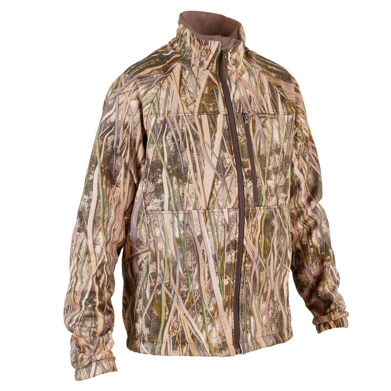 CAMOUFLAGE REEDS CLOTHING Shooting and Hunting - 500 warm fleece wetlands camo SOLOGNAC - Hunting Types