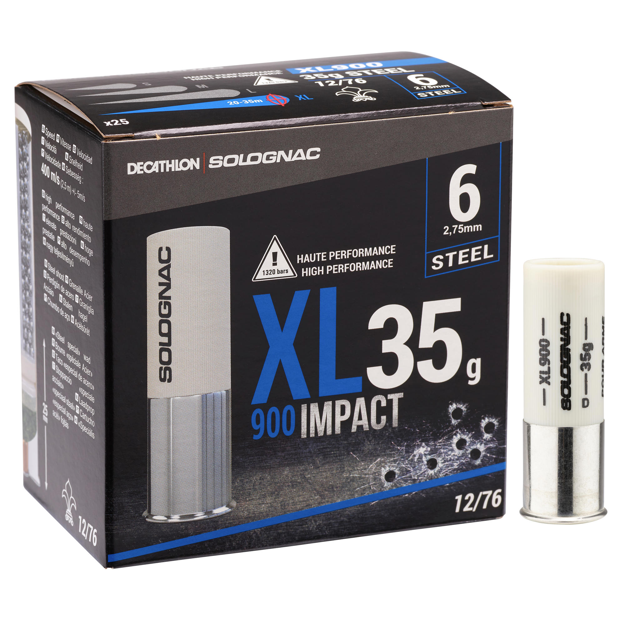 Cartouche CALIBRE 12/76 XL900 35gr Impact Acier N°6 X25 ...