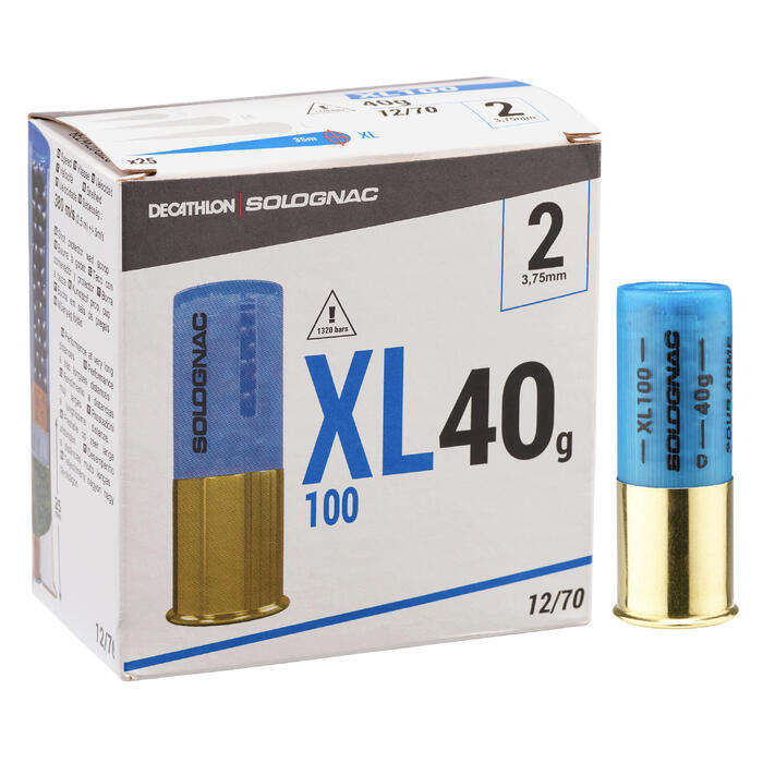 CARTOUCHE XL100 40g CALIBRE 12/70 PLOMB N°2 X25 SOLOGNAC ...
