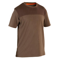 T-SHIRT CHASSE MANCHES COURTES 500 MARRON
