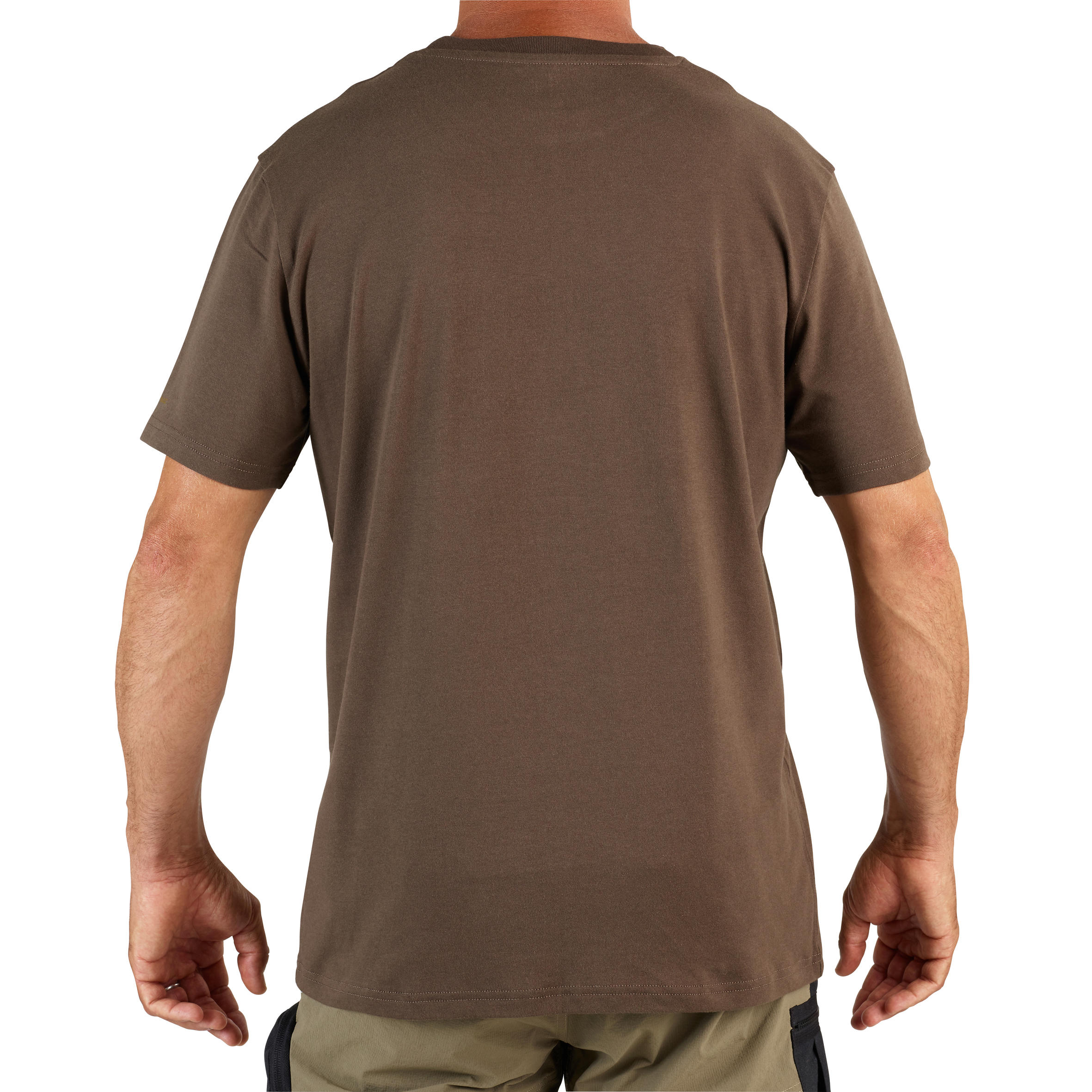 Men's Hunting Short-sleeved Cotton T-shirt - 100 2 brown deer 3/10