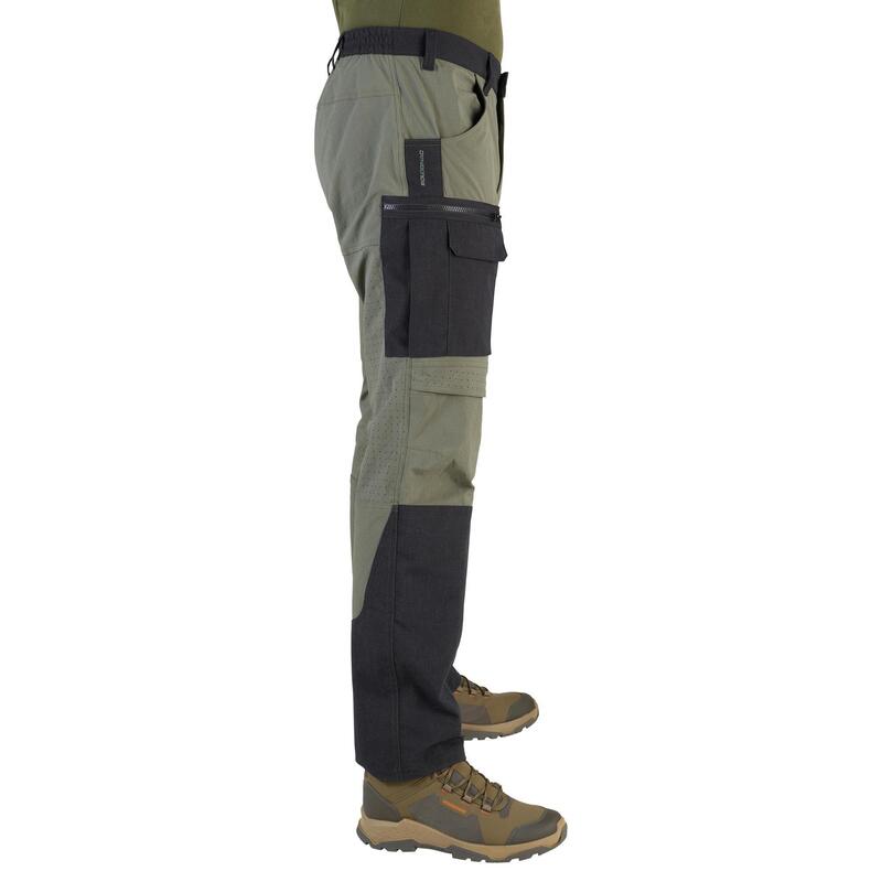 Pantalón De Caza Hombre Solognac 520 Verde Algodon Multibolsillos