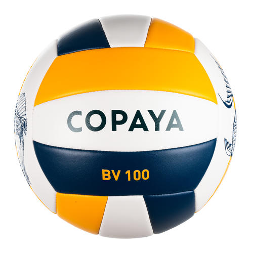 Ballon de Beach volley 100 Classic cousu Taille 5 Orange Poisson