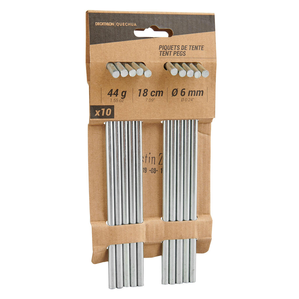 Piquetas De Acero Para Casa De Campaña Camping Quechua x10 Unidades