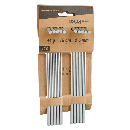 10 PIQUETS EN ACIER POUR TENTE  - TERRAINS VARIÉS