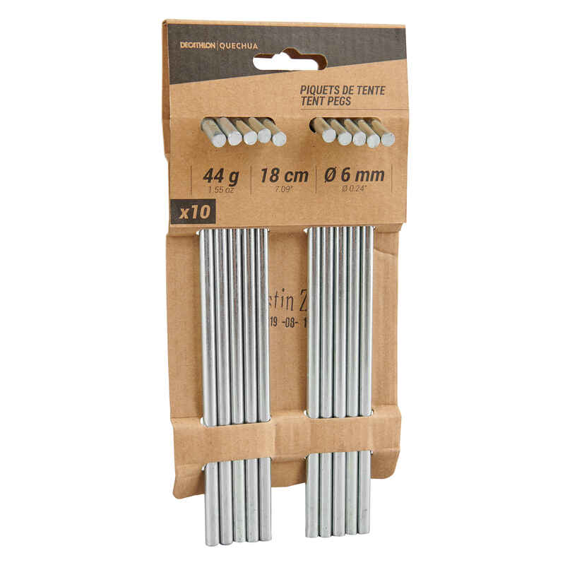 Pack of 10 Steel Tent Pegs