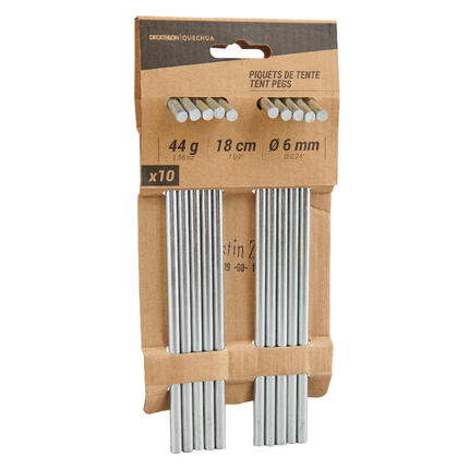 10 PIQUETS EN ACIER POUR TENTE - TERRAINS VARIÉS