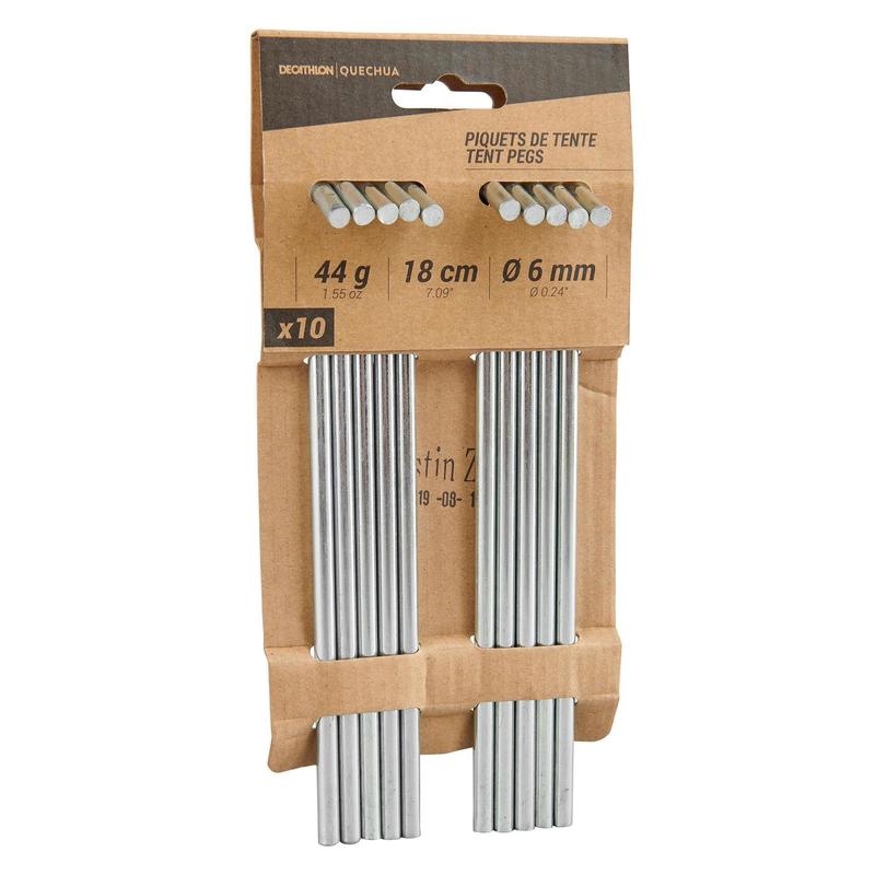 10 STEEL TENT PEGS - VARIOUS TERRAINS