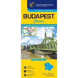 Budapest Classic térkép 1:30 000, puha borító, házszámokkal - tömegközlekedéssel