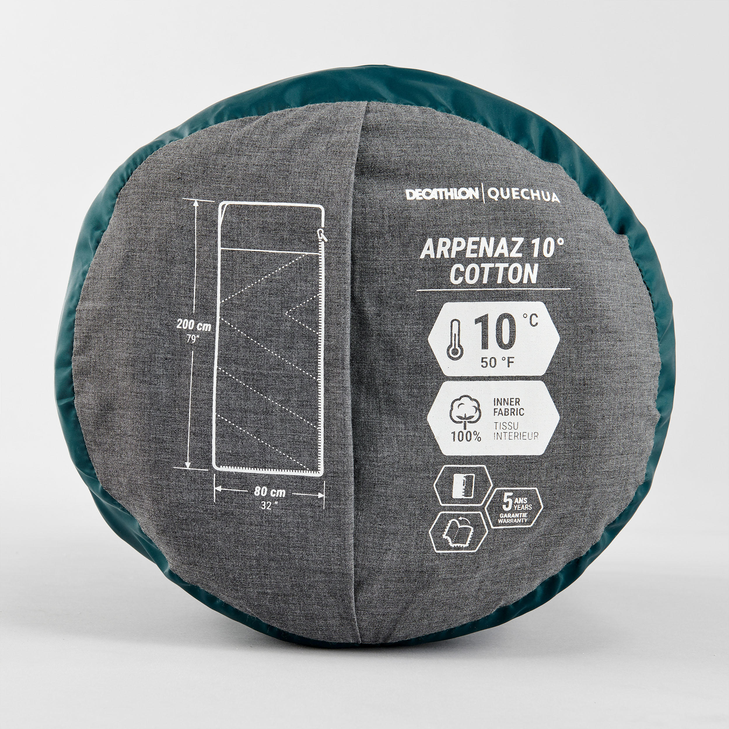 МЕШОК СПАЛЬНЫЙ ДЛЯ КЕМПИНГА ИЗ ХЛОПКА ARPENAZ 10° COTON - Decathlon