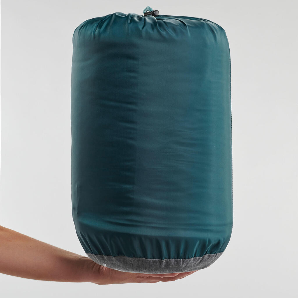 Kempingový spací vak Arpenaz od 10° z bavlny modrý