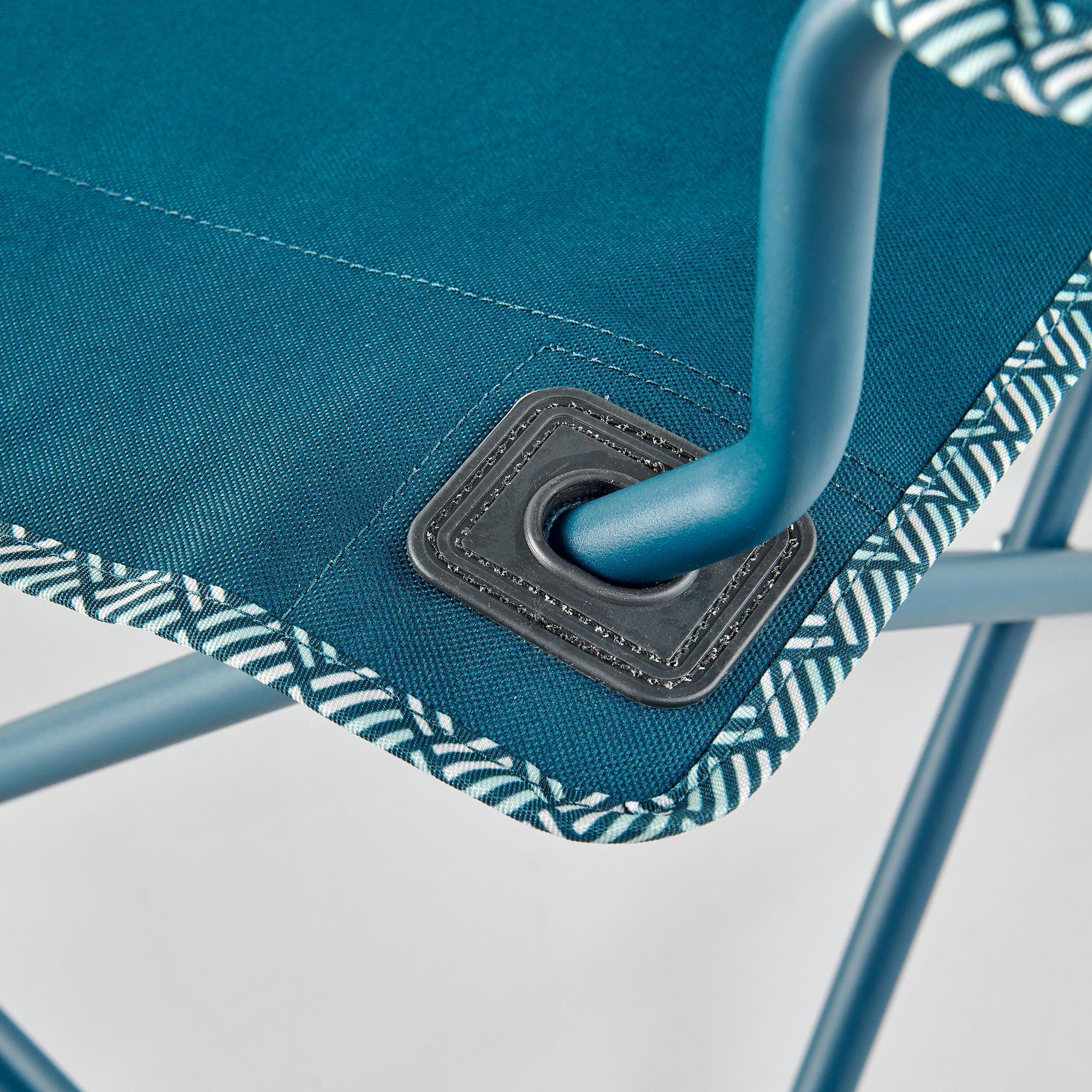 Sedia campeggio pieghevole con braccioli BASIC blu 8/14