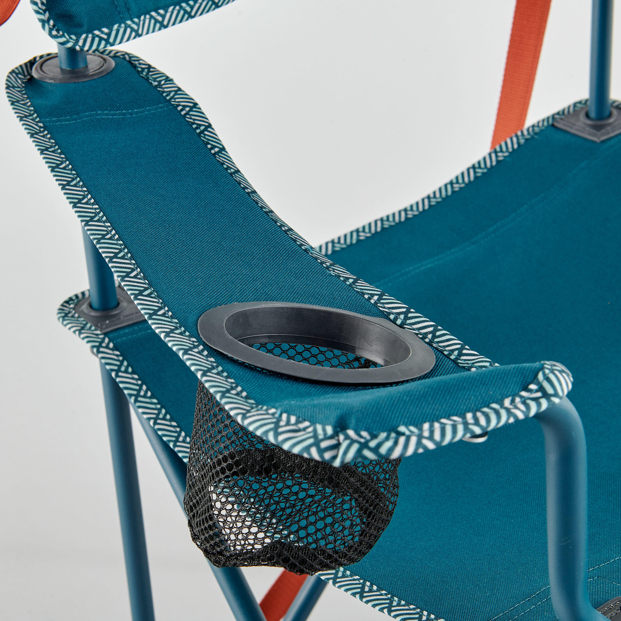 Sedia campeggio pieghevole con braccioli BASIC blu 6/14