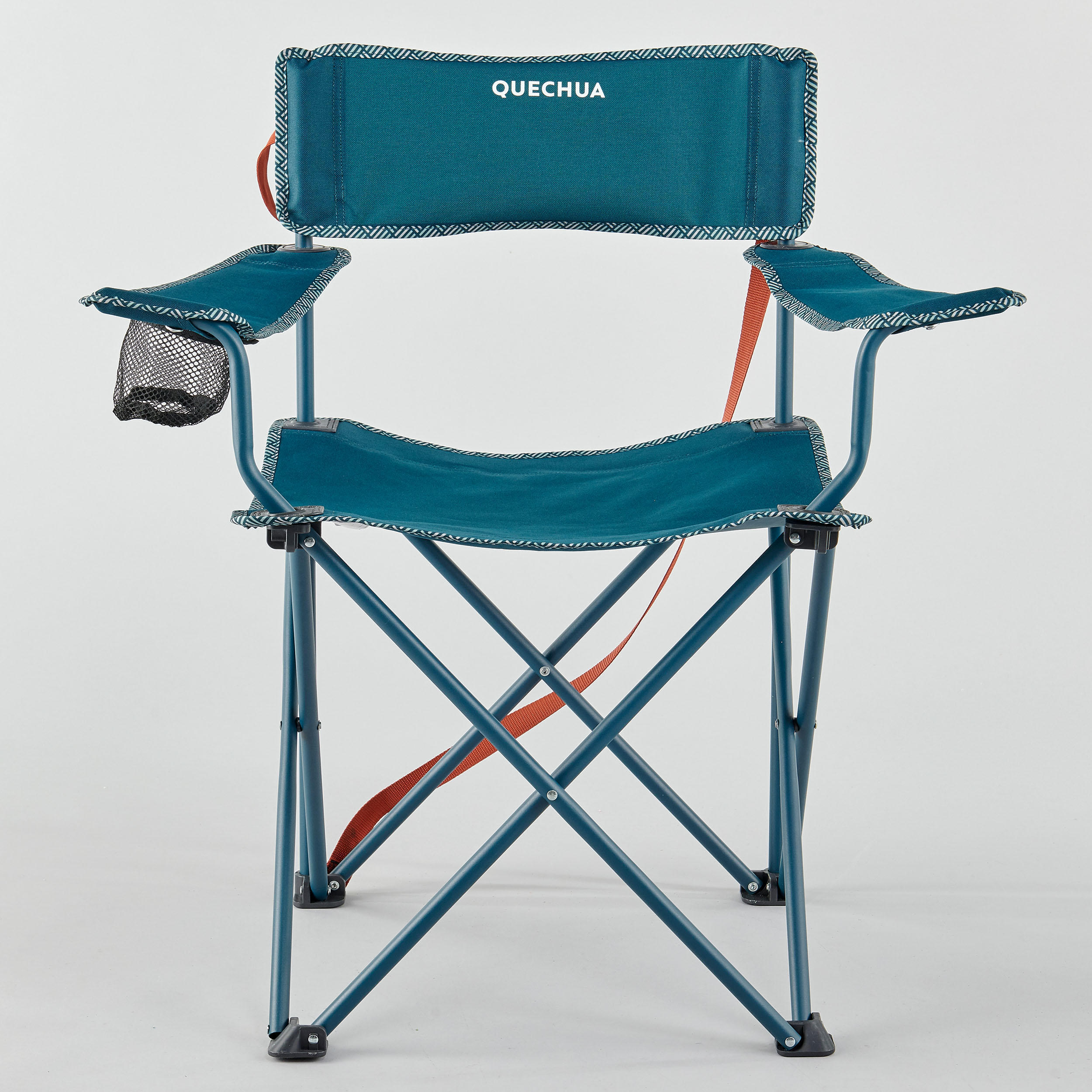 Sedia campeggio pieghevole con braccioli BASIC blu 9/14