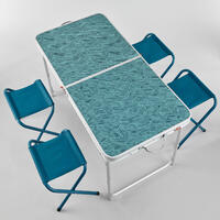 4 to 6-Person Folding Camping Table with 4 Seats