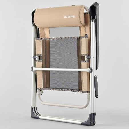 Camping Comfortable Reclining Folding Armchair - steel/aluminium