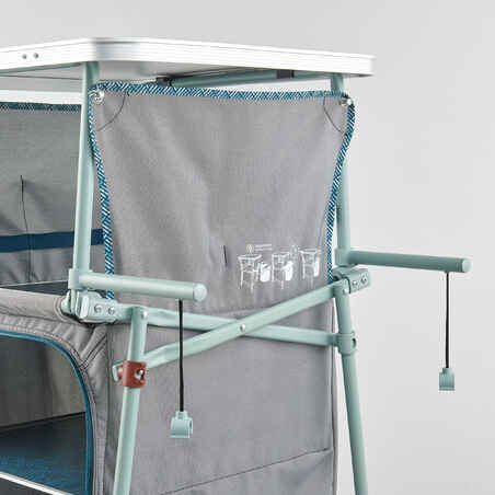 Mueble de almacenaje para camping plegable y compacto Quechua