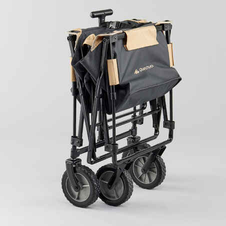 Sulankstomas turistinės įrangos gabenimo karutis-vežimėlis
