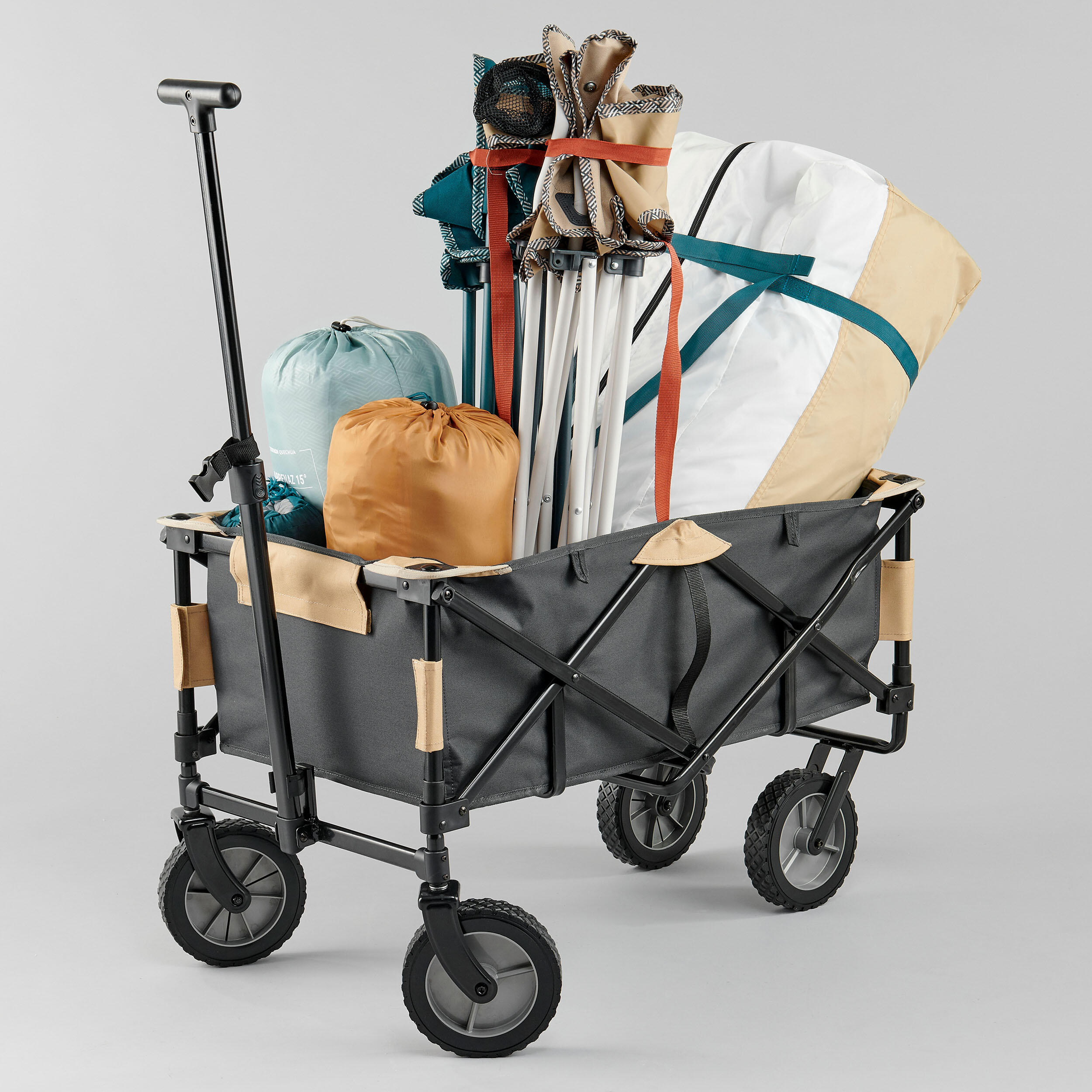 Quechua ケシュア　折りたたみキャリーカート アウトドア　キャンプ QUECHUA（ケシュア）キャンプ 折りたたみ式カート