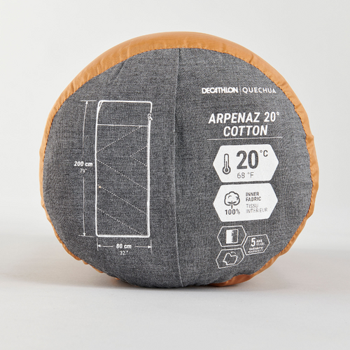 SAC DE COUCHAGE EN COTON POUR LE CAMPING - ARPENAZ 20° COTON