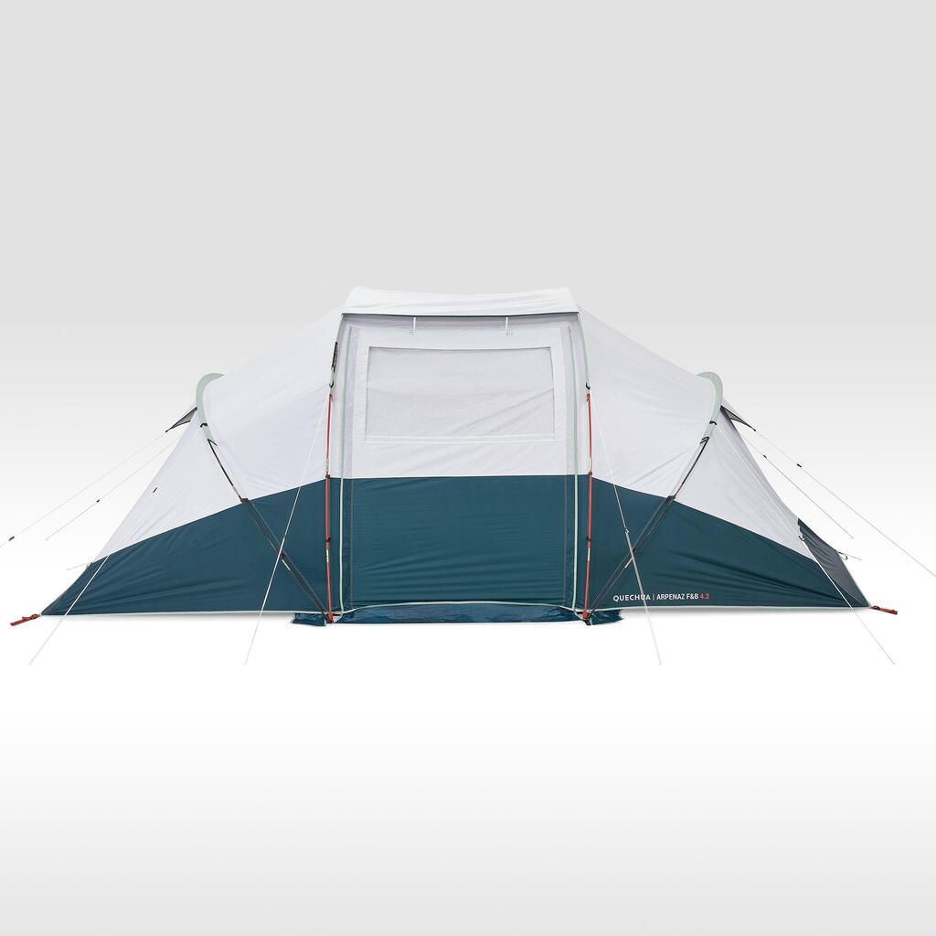 Camping tent with poles - Arpenaz 4.2 F&B - 4 Person - 2 Bedrooms