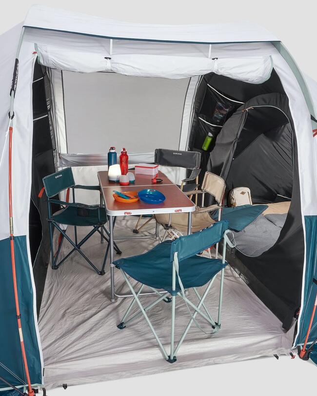 4 Man Blackout Tent With Poles - Arpenaz 4.2 F&B