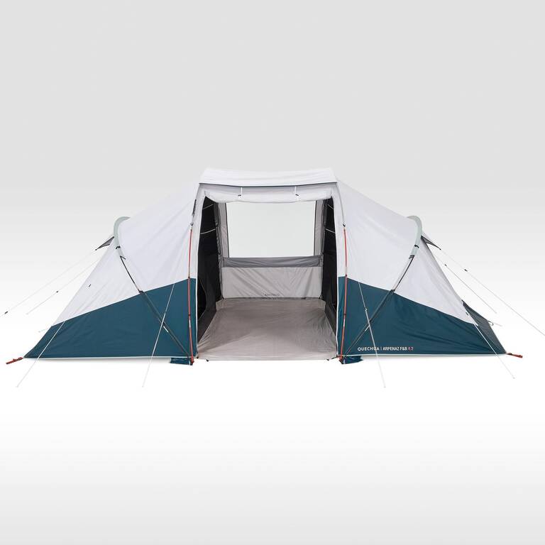 Camping tent with poles - US Arpenaz 4.2 F&B - 4 Person - 2 Bedrooms