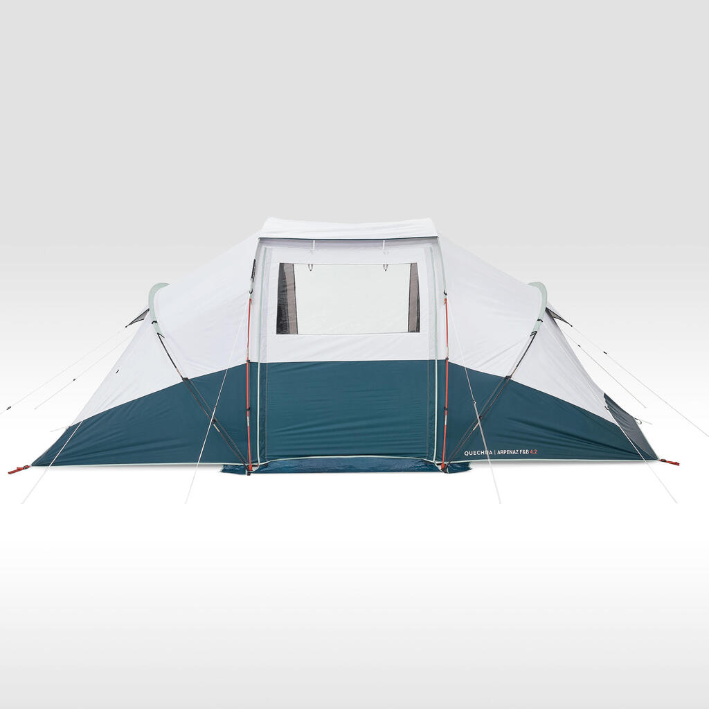 Camping tent with poles - Arpenaz 4.2 F&B - 4 Person - 2 Bedrooms