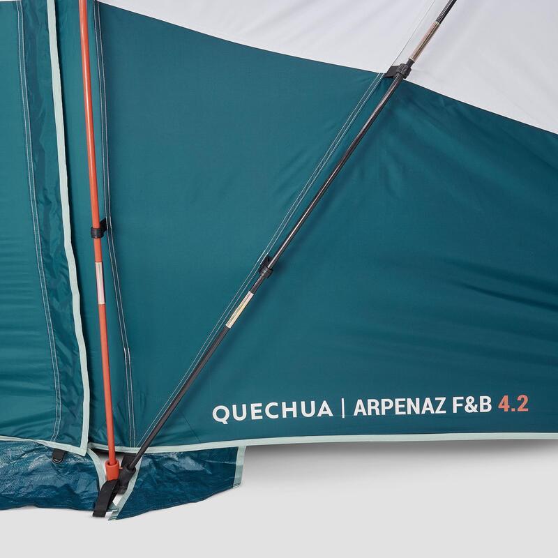 Familienzelt Stangenaufbau Fresh & Black - Arpenaz 4.2 für 4 Personen 2 Kabinen