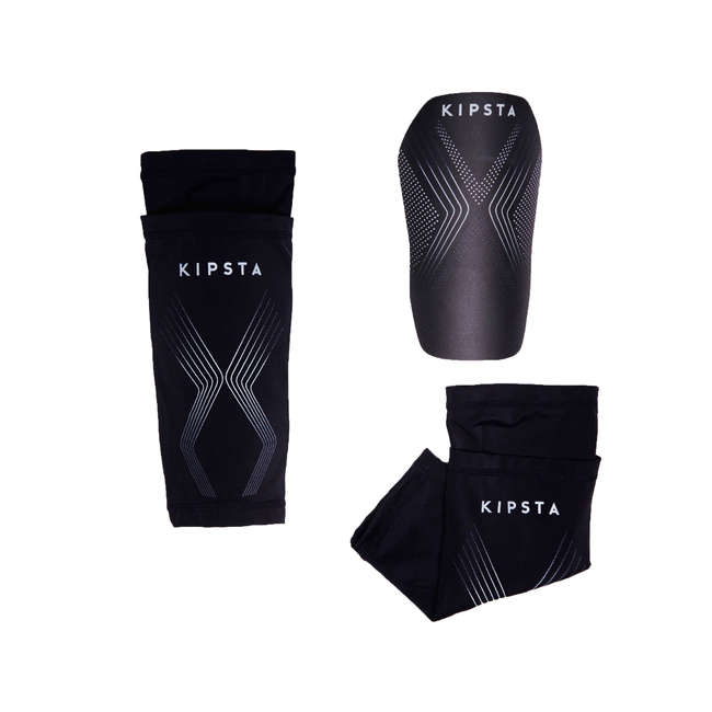 KIPSTA F700 Adult Football Shin Pads Navy Blue Decathlon