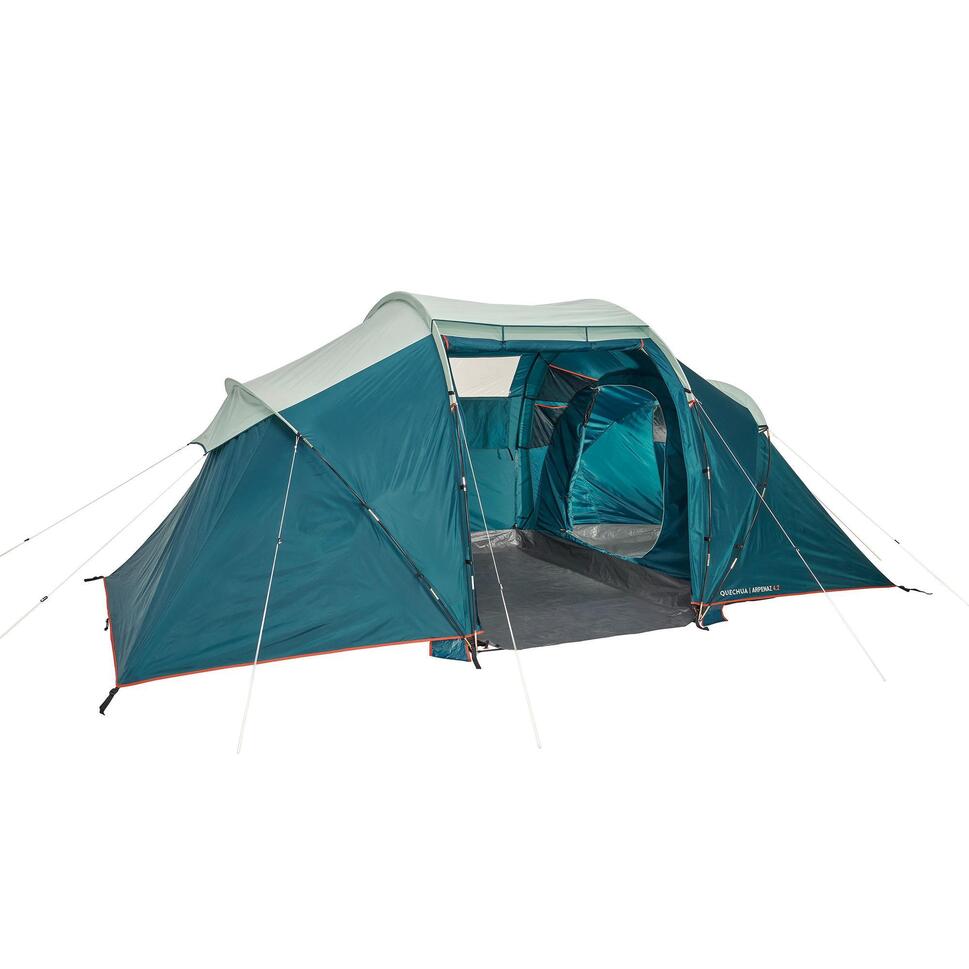 Camping Tent with Poles Arpenaz 4.2 4 People 2 Bedrooms QUECHUA - Decathlon