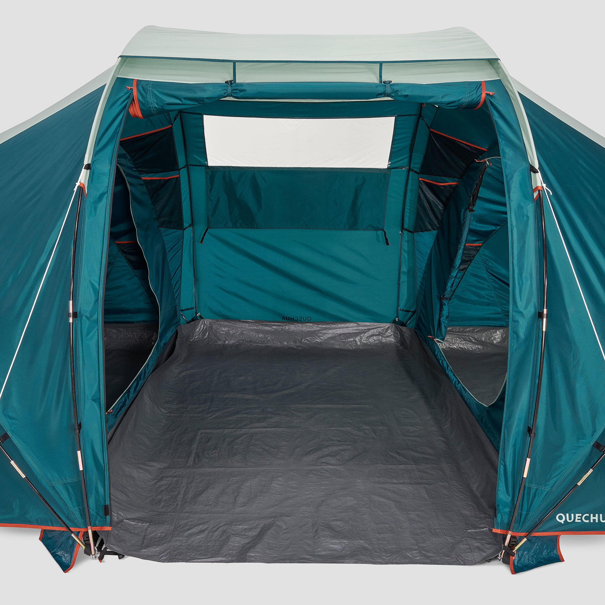 Tenda Camping 4 orang Arpenaz 4.2 Kemah Keluarga - 2 Kamar - Hijau