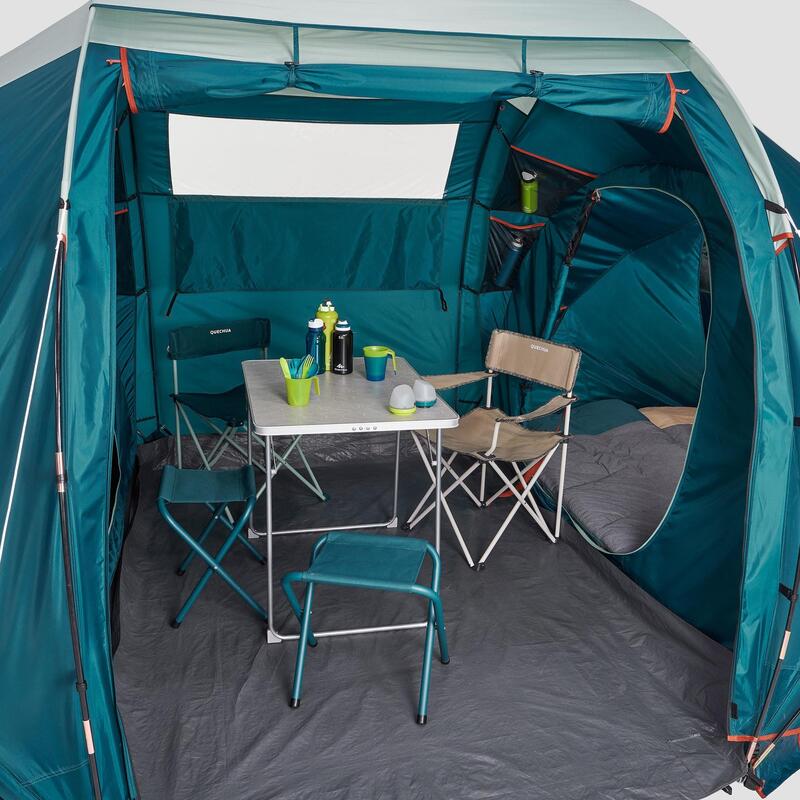 Cort camping 4 Persoane 2 Camere structură cu bețe ARPENAZ 4.2