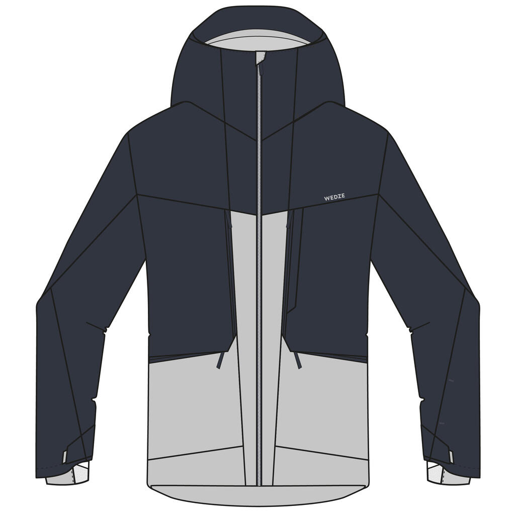 Men’s Freeride SKI JACKET FR500 - Grey