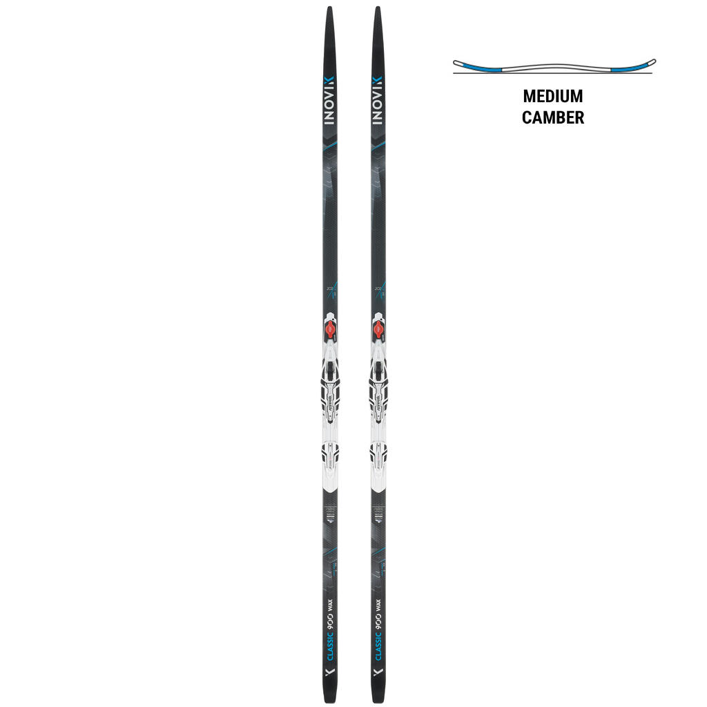 Skije za skijaško trčanje 900 Waxable + vezovi Rottefella / Medium Camber