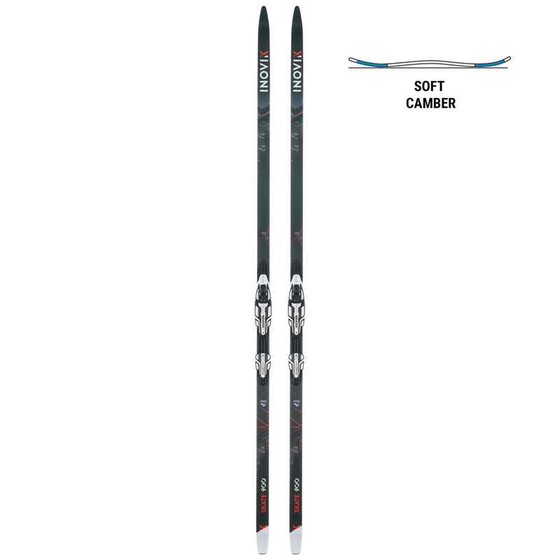 Langlaufski Skating Erwachsene 900 Soft-Camber + Rottefella-Bindung Xcelerator
