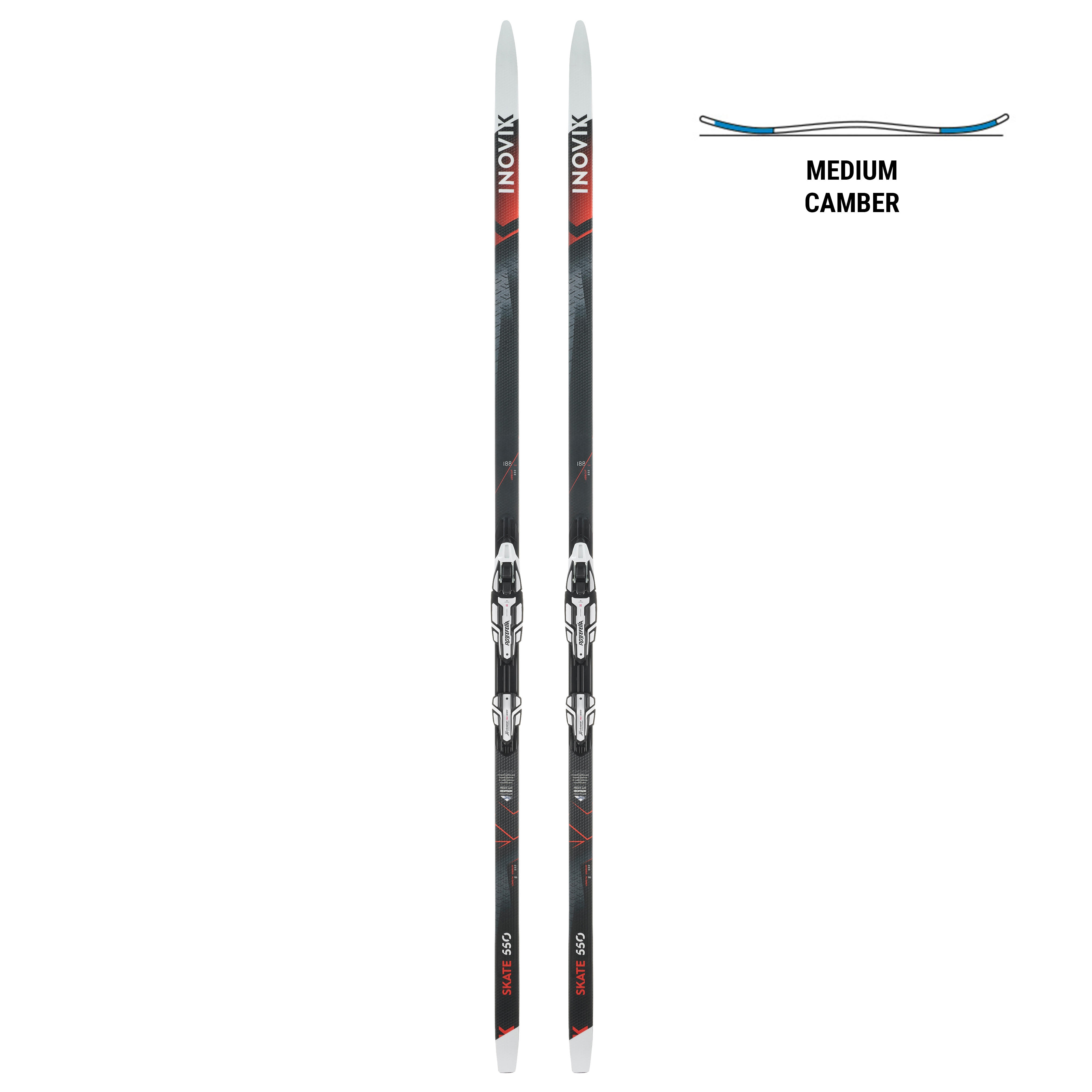 Medium Camber Cross-Country Skate Skis - 550 - INOVIK