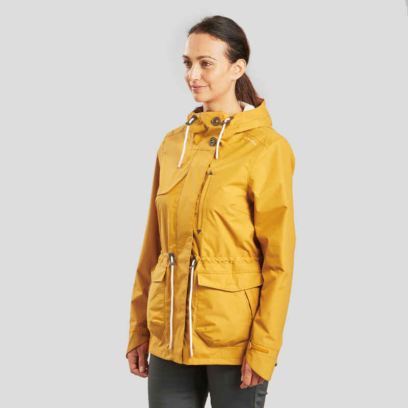 Women's waterpoof jacket - NH550 - Yellow