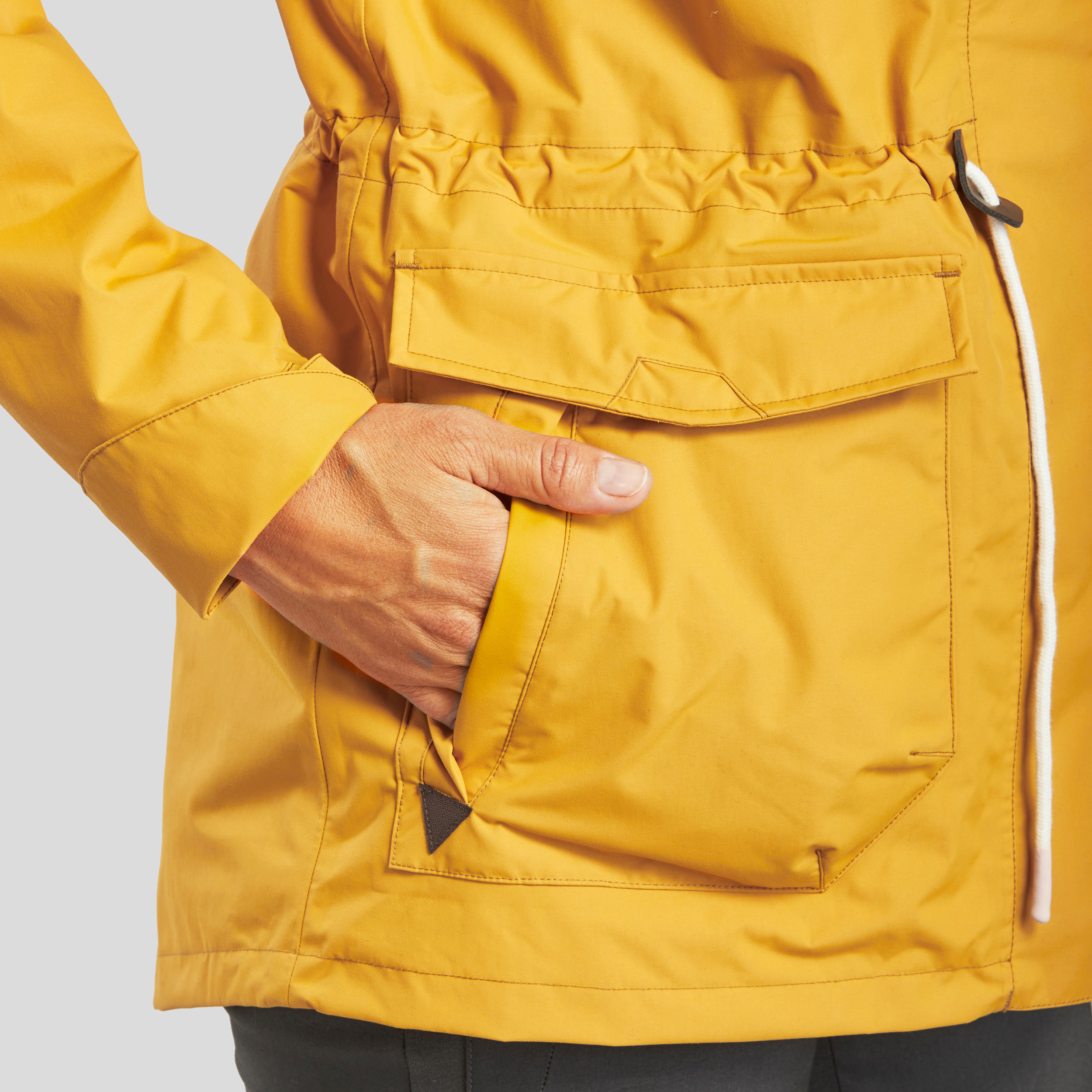 Women’s Hiking Rain Jacket NH 550 Yellow ochre Quechua Decathlon